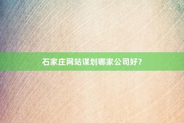 石家庄网站谋划哪家公司好？