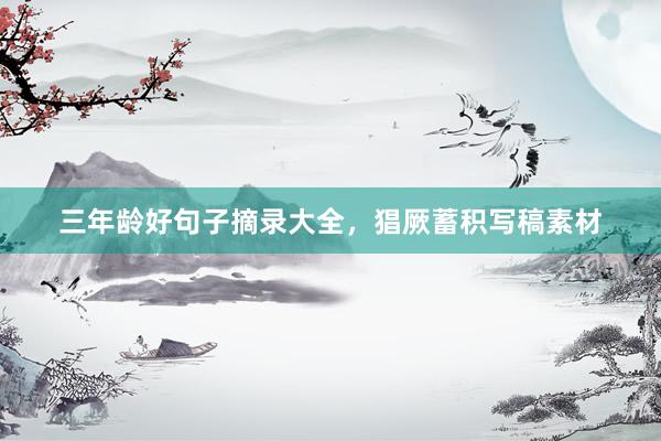 三年龄好句子摘录大全，猖厥蓄积写稿素材